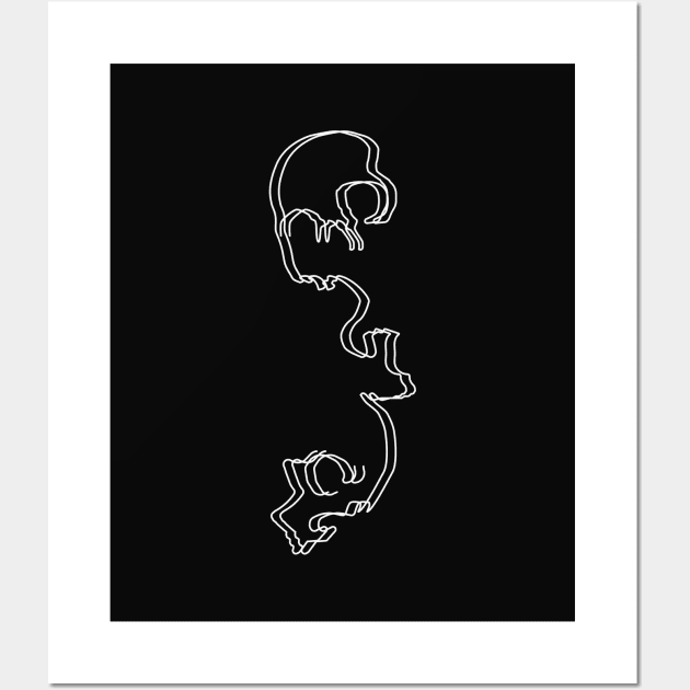 Three-phase Skulls (White) Wall Art by Zearcier